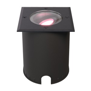 HOFTRONIC SMART Cody Smart Grondspot Zwart – GU10 5,5 Watt 345 lumen – RGB + WW – Wifi + BLE – Kantelbaar – Overrijdbaar – Vierkant – IP67 waterdicht