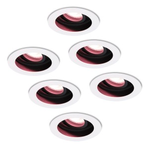 Hofronic Set van 6 stuks smart WiFi LED inbouwspots Laredo RGBWW kantelbaar IP20