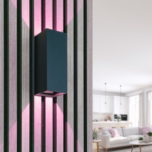 HOFTRONIC SMART Smart WiFi+ Bluetooth LED Wandlamp Miles S – Dimbaar – 10 Watt – RGBWW – Up & Down light – IP65 – Zwart – Binnen en buiten