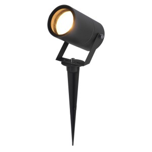 HOFTRONIC Spikey dimbare LED prikspot – excl. GU10 – Wandspot – IP65 voor binnen en buiten – Grondspies – Zwart